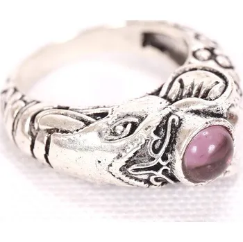 Prsten Prsten slon s kamenem stříbrné barvy Barva: Fialový kámen