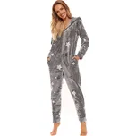 Dámský overal Ellie šedý s šedými hvězdami L