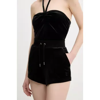 Dámské kraťasy Velurové šortky Juicy Couture EVE POCKET černá barva, medium waist, JCBHS224801 99X, vel. M