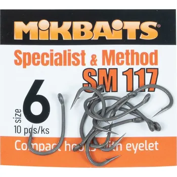 Rybářský háček Mikbaits Háčky Specialits & Method SM 117 Hook 10 ks 6