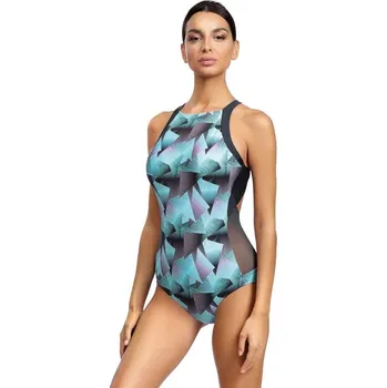 Dámské plavky Jednodílné plavky na sport Elen tyrkysovo-šedé S