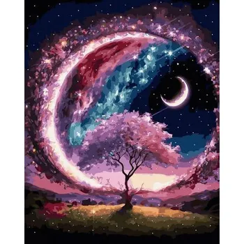 Set školních potřeb Malowanie po numerach czarne płótno - Kosmiczna...