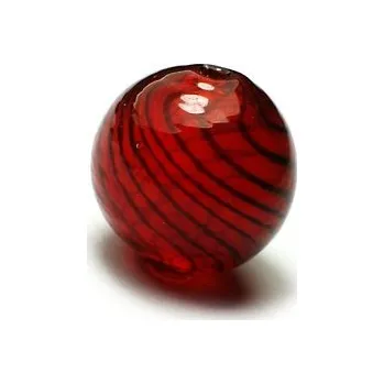 Dětské navlékací korálky Skleněný foukaný korálek 14mm červeno-černý