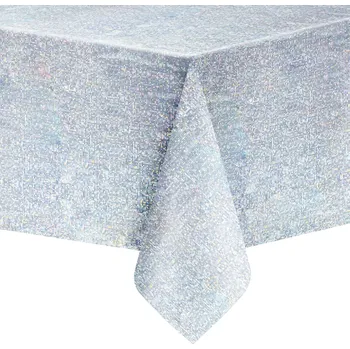 ubrus Holografický stříbrný ubrus - 137 x 274 cm