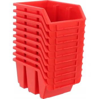 Úložný box 10x Červená plastová nádoba box organizér 115x85x60mm pro dílnu garáž