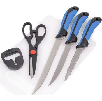 Zebco Sada Filetovacích Nožů + Nůžky Fish Filleting Knife Set