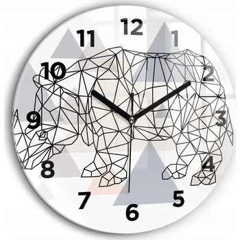 Hodiny Moderní skleněné nástěnné hodiny Geometrický vzor černé ručičky průměr 60 cm