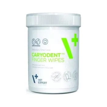 Péče o psí chrup Vet Expert CARYODENT FINGER WIPES 50 ks - ubrousky na prst pro pohodlné čištění zubů