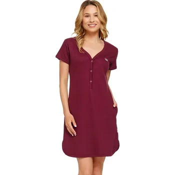 Dámská noční košile Noční košile Sangria vínová s korunkou L