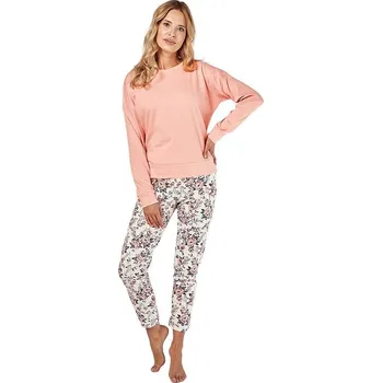 Dámské pyžamo Dámské pyžamo Poppy růžové s růžemi XL