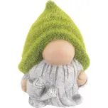 Trpaslík ker./plyš šedý/zelený 12x12x15 cm