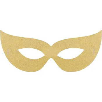 Party dekorace Škraboška papírová 4ks třpytivá, zlatá