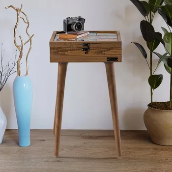 Konferenční stolek Stolek Blue Cape čtvercový 32 x 32 x 45 cm ořech