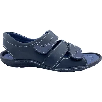 Pánské sandále Pánské kožené sandály Hilby S08 černé Velikost: 46 (EU)