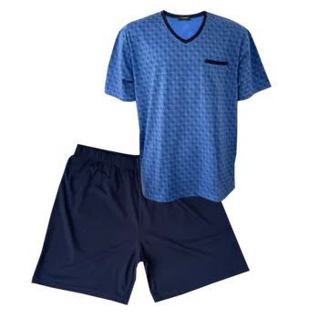 Pánská móda Pánské pyžamo s krátkým rukávem C-Lemon - AK3354V Barva: Modrá, Velikost: XXL