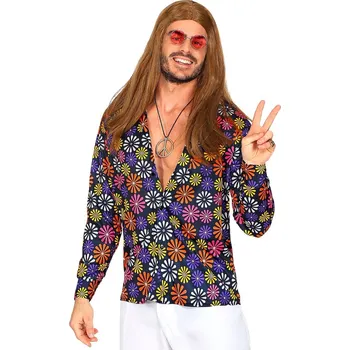 Karnevalový kostým Pánská hippie květinová košile - L/XL