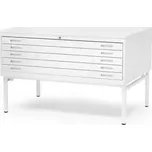 AJ Produkty Skříň na výkresy SKETCH, 5 zásuvek, A0, plechová vrchní deska, bílá