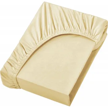 Prostěradlo PROSTĚRADLO S GUMOU JERSEY PARIS BAVLNA 90X200 + 25 CM ZLATAVÁ BARVA