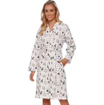 Dámský župan Bavlněný župan Snowman bílý zateplený XL