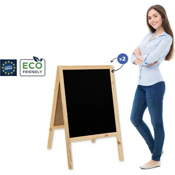 Tabule na křídy áčko 60 x 100 cm Natural + Kartonová krabice