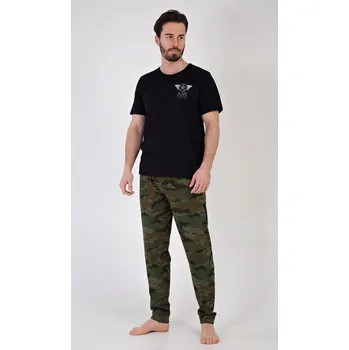 Pánské pyžamo Pánské pyžamo dlouhé Air forces - černá - XXL