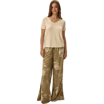 Dámské pyžamo Dámské pyžamo Fleur krémové XL