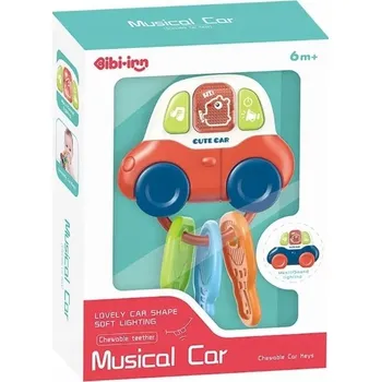 HOLA Chrastítko pro miminka Svítící klíče - Hudební klíčenka do auta pro děti od 9 měsíců