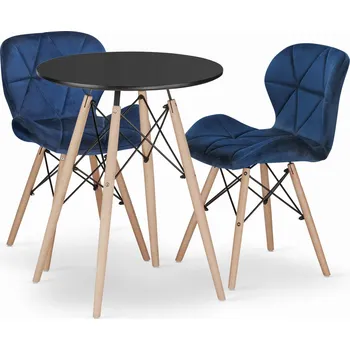 Jídelní set Hurtmeblowy - Todi 60 - černý, modré