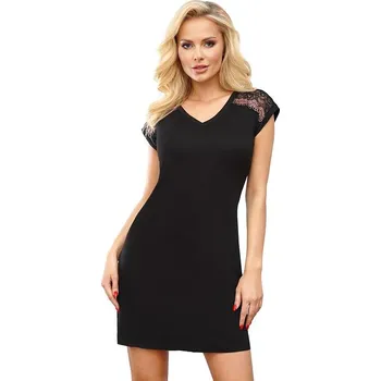 Dámské noční prádlo Košilka Tissi 104 černá s krátkým rukávem M