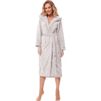Dámský župan Elegantní dámský župan Soft šedý dlouhý XL