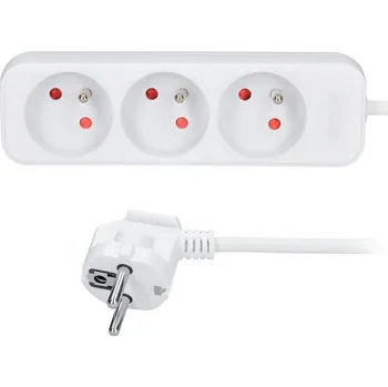 Napájecí kabel PP05 Prodlužovací přívod 3 zásuvky, 7m, 3 x 1mm2, bílý, Solight
