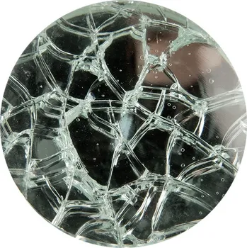 Dveřní kování Skleněná popraskaná kulatá úchytka - Ø 4*3 cm / S3 cm