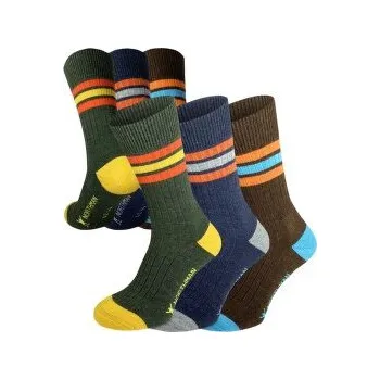 Pánské ponožky Northman Larvik merino 3-pack 567_mix barev zelená 45-47 EU
