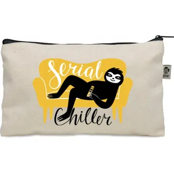 Kosmetická taška Kosmetická taštička béžová dárek LENOCH CHILL zábavný potisk KO_266