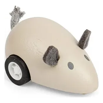Dřevěná hračka Bigjigs Toys Dřevěné natahovací zvířátko Myš šedá