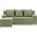 Rozkládací pohovka s podnožkou FIREZE - poso Olivová