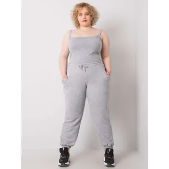 Světle šedé dámské tepláky RV-DR-6331.86-grey Velikost: 3XL