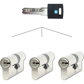 Vložka do dveří Stavební vložka EC 30/35.SET3 na společný uzávěr (3 ks), modrá