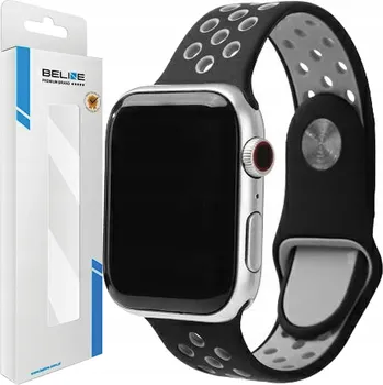 Řemínek na hodinky Beline silikonový sportovní řemínek pro Apple Watch 38/40/41mm, černo-šedý