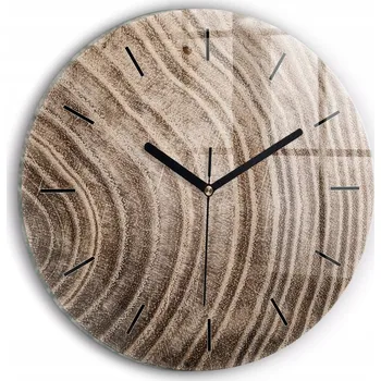 Hodiny Skleněné moderní foto hodiny nástěnné plynoucí ručičky Kmen stromu průměr 30 cm