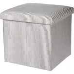 KOOPMAN KOOPMAN, 10784 Textilní úložný taburet s proužky, 38 x 38 x 38