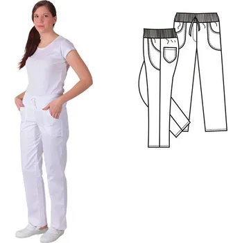 Gastro oděv (2416) SOFIE 100%BA kalhoty D elast.pas - bílá - 42/168EU42