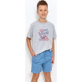 Chlapecké pyžamo Chlapecké pyžamo s kapsami Zane šedé dinosaurus 158