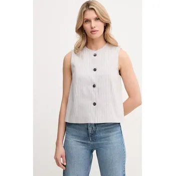 Dámská vesta Vesta MAX&Co. šedá barva, jednořadá, 2516151024200 09X, vel. 38