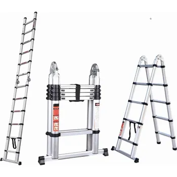 Schůdek Teleskopický hliníkový žebřík 2x8 - 5 m