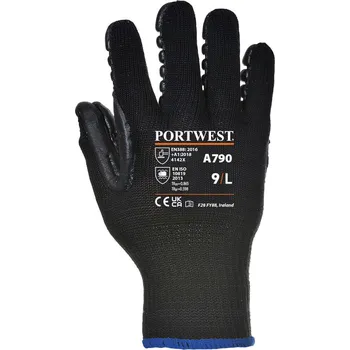 Pracovní rukavice PORTWEST Antivibrační rukavice Velikost: M, Barva: černá