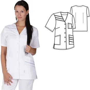 Zdravotnický oděv (2230) LÝDIE halena dámská - bílá/modrá - 42/168EU42