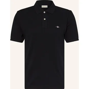 Pánská košile Gant Pánská Polokošile Z Piké, černá, 3XL