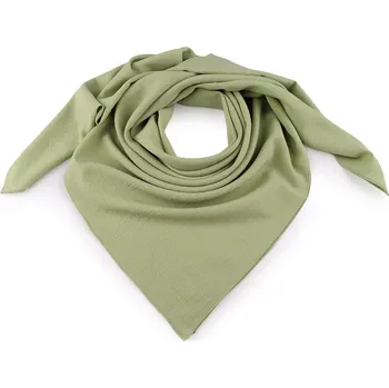 Šála Letní šátek, šála krešovaná, barva 13 (90x90cm) zelená pastelová sv.