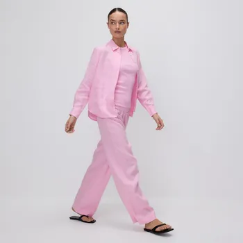 Dámské kalhoty Reserved - Lněné kalhoty - růžová - 700AC-30X - 700AC-30X-XL